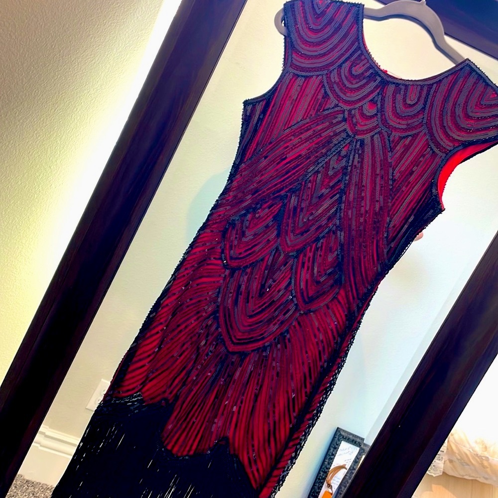 Flapper dress - black and red